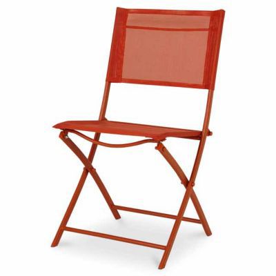 Chaise de jardin Saba rouge vermillon pliante  Castorama