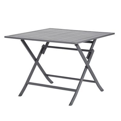 Table de jardin Batang en aluminium gris pliante 100 x 100 cm  Castorama