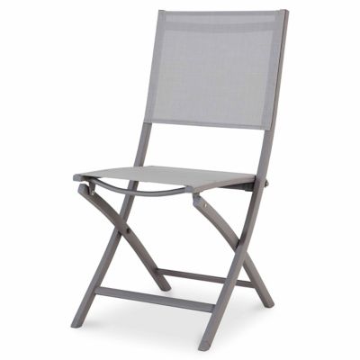 Chaise de jardin pliante Blooma Batang en aluminium - Coloris anthracite - Hauteur 92 cm
