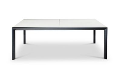 Table de jardin extensible en métal Santorin blanc 220/330 x 104 cm