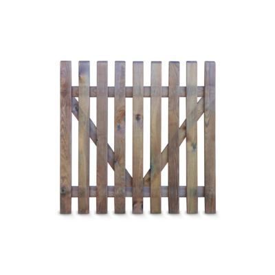 Portillon Clôture Bois Blooma Fuldda Marron 100 X H100 Cm