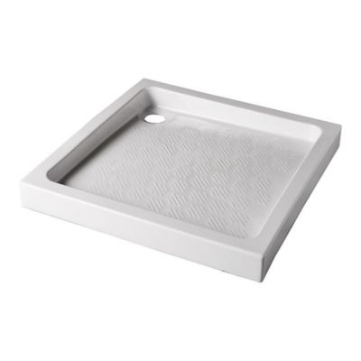 Receveur de douche à poser grès blanc 90 x 90 cm Castorama