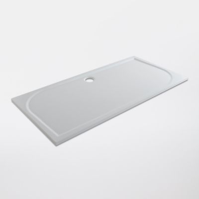 Receveur de douche à  poser rectangulaire résine blanc GoodHome Limski 70 x 160 cm