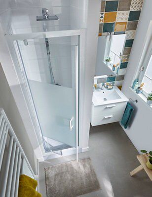 Porte de douche pivotante Cooke & Lewis Onega sérigraphié 70 cm