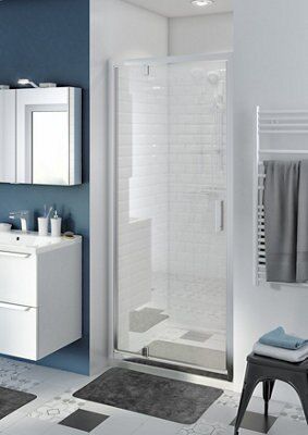 Porte de douche pivotante GoodHome Beloya transparente 90 cm