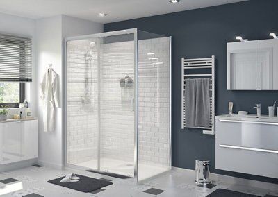Paroi de douche fixe GoodHome Beloya transparente 90 cm