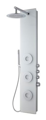 Colonne de douche hydromassante thermostatique blanc brillant Cooke & Lewis Kella