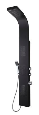 Colonne de douche hydromassante thermostatique avec pommeau + douchette 3 jets + flexible  noir  Cooke & Lewis Magda