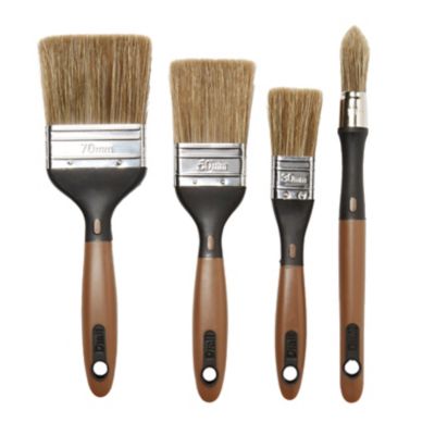 Lot de 4 pinceaux Diall lasures et traitement du bois