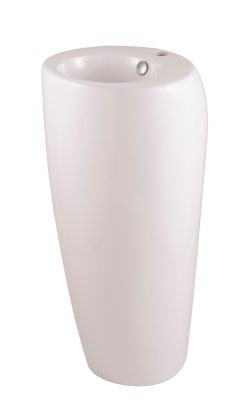 GoodHome - Lavabo à poser GoodHome Ebro en céramique coloris blanc Ø36,5 x H.84 cm