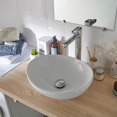 Vasque à poser ovale céramique GoodHome Nessa