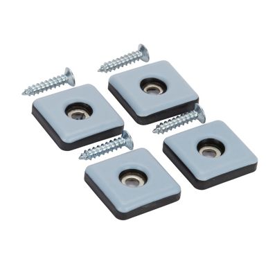 Patin vissés Diall 25*25 mm x 4, noir + gris/bleu