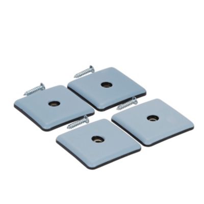 Patin vissés Diall 50*50 mm x 4, noir + gris/bleu