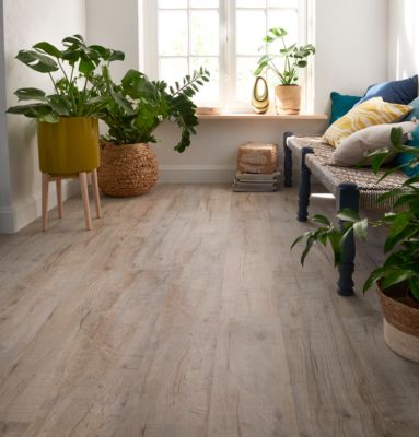 Sol stratifié à clipser Brisbane Naturel 8 mm - L.129 x l.19.4 cm