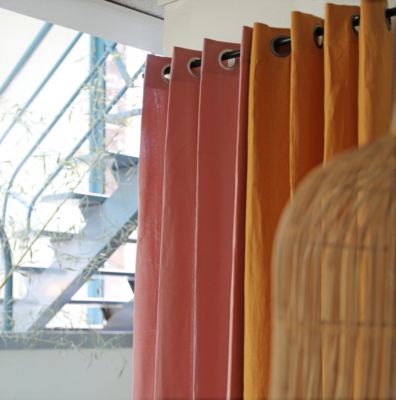 Rideau Cameo Deko & Co vieux rose L.250 x l.140 cm