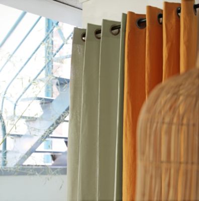 Rideau Deko & Co vert sauge L.250 x l.140 cm