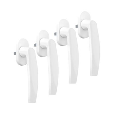 Lot de 4 poignées PVC blanc pour fenêtre L.118mm