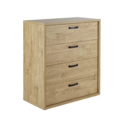 Commode 4 tiroirs coloris chene doré collection MORGANE.