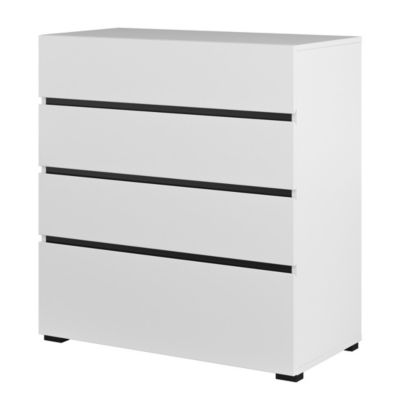 Commode HAVANA blanche et noire  4 tiroirs  Style contemporain et rangement pratique