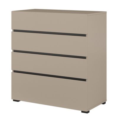 Commode HAVANA beige et noir  4 tiroirs  Elégance moderne et rangement compact