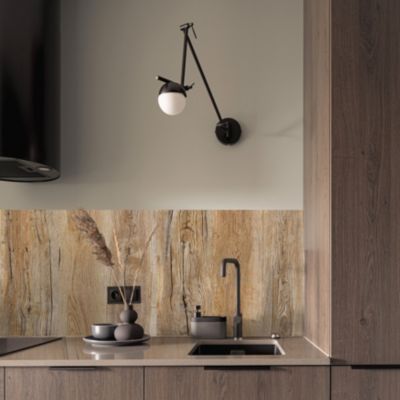 Crédence de cuisine effet bois rustique IDPanneaux L. 255 x H. 60 cm - Idpanneaux