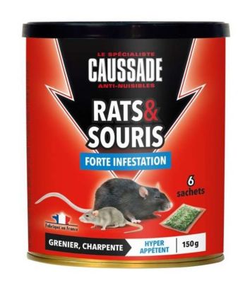 Céréales rats et souris forte infestation Caussade 150g