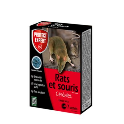 Appât céréales rats et 7 sachets Protect Expert