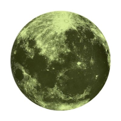 Sticker Mural Phosphorescent "Lune" 25cm Vert