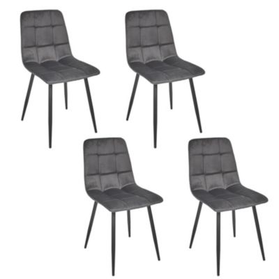HOME DECO FACTORY Lot de 4 Chaises Rembourrées Modernes Mateo – 45 cm x 52 cm x H 88 cm Hauteur d'Assise 48 cm - vue 4
