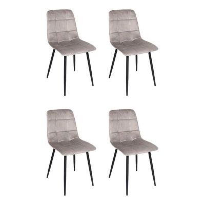 HOME DECO FACTORY Lot de 4 Chaises Rembourrées Modernes Mateo – 45 cm x 52 cm x H 88 cm Hauteur d'Assise 48 cm - vue 2