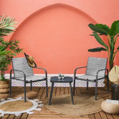 Home Deco Factory Salon de Jardin - MEXICO - Graphique - Compact Gris - vue 2