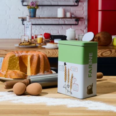 Boîte à Farine en Métal Ludique 18cm