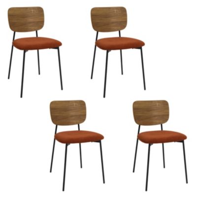Home Deco Factory Lot de 4 Chaises - Jules - Côtele Rouge - vue 3