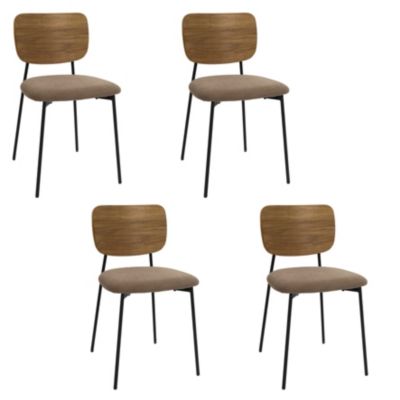 Home Deco Factory Lot de 4 Chaises - Jules - Côtele Marron - vue 3