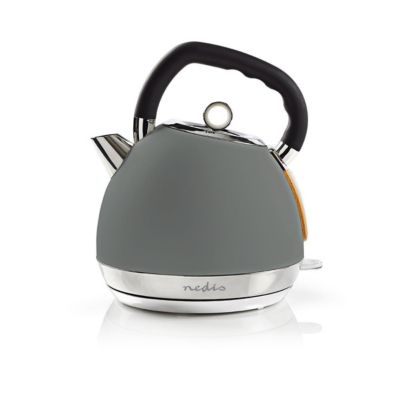 Bouilloire Ãlectrique 1,8L Acier Gris 2200W Protection contre Ã©bullition NEDIS