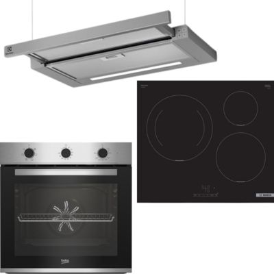 PACK CUISSON four BEKO + plaque induction 3 foyers BOSH + Hotte téléscopique ELECTROLUX - vue 2
