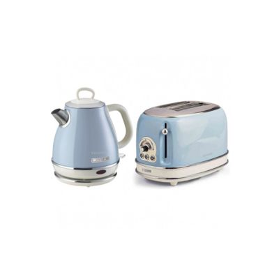 Ariete Pack Bouilloire électrique 1L + Grille-Pain Acier Bleu Vintage Rétro Gris - vue 3