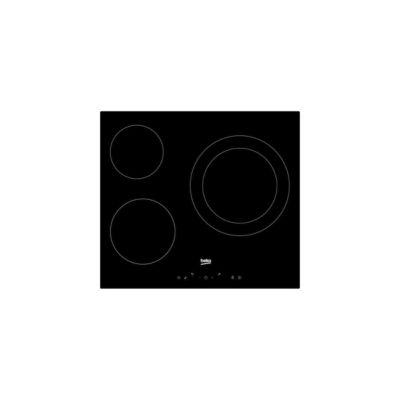 BEKO Table de Cuisson Vitrocéramique 3 Foyers Commandes Sensitives Timer Double Ring - vue 2