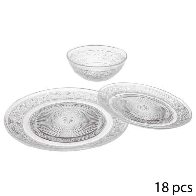 Secret De Gourmet Service vaisselle en verre 18 pièces Transparent, H. 1.9 cm, RENAISSANCE