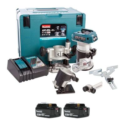 Affleureuse Makita DRT50RTJX2 – 18V Brushless, 4 Bases Interchangeables - vue 4