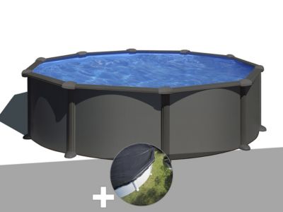 GRE Kit Piscine hors sol acier ronde Ø480 x H132 Livrée avec filtre à sable + échelle - vue 4