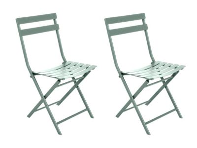 Hesperide Lot de 2 Chaises de jardin métal pliante Greensboro Olive