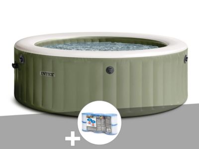 Kit spa gonflable Intex PureSpa rond Bulles 8 places + 6 filtres