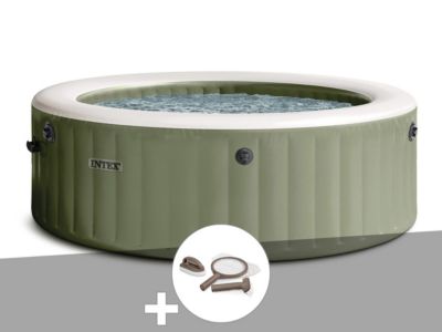 Kit spa gonflable Intex PureSpa rond Bulles 4 places + Kit d'entretien