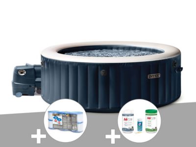Kit spa gonflable Intex PureSpa rond Bulles 4 places + 6 filtres + Kit de traitement brome - vue 2