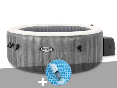 Kit spa gonflable Intex PureSpa Baltik rond Bulles 6 places + Aspirateur