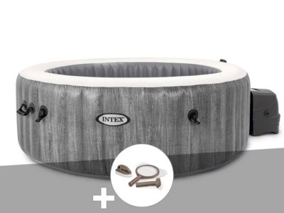 Kit spa gonflable Intex PureSpa Baltik rond Bulles 6 places + Kit d'entretien