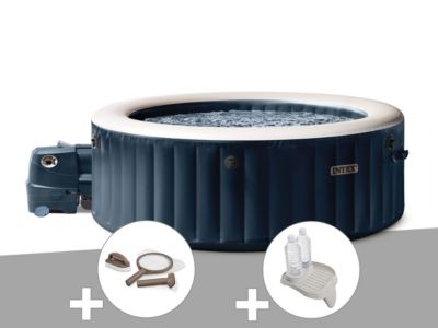 Kit spa gonflable Intex PureSpa rond Bulles 4 places + Kit d'entretien + Porteverre - vue 2