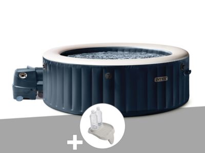 Kit spa gonflable Intex PureSpa rond Bulles 4 places + Porteverre - vue 3