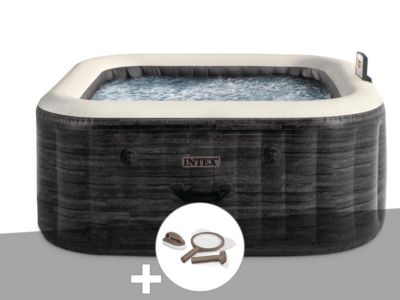 Kit spa gonflable Intex PureSpa carré Bulles 4 places + Kit d'entretien